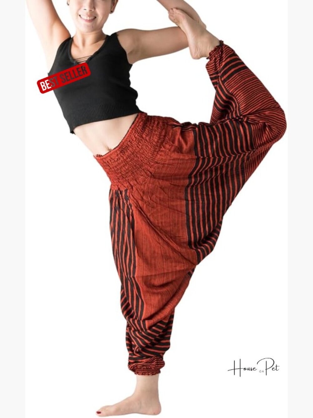 Harem Pants Jumpsuit | Boho Hippie Yoga Pants | Printed Elastic Waist